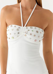 Sabelle Halter Mini Dress - White