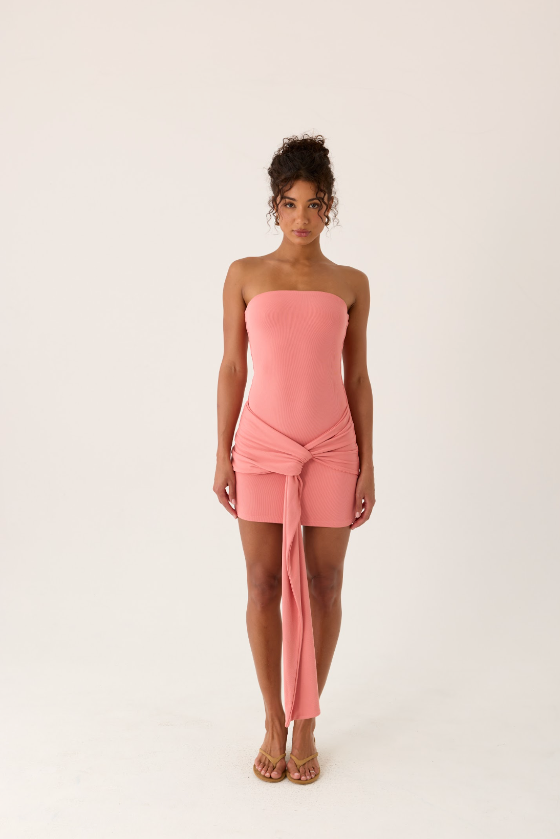 Jiliana Strapless Mini Dress - Coral