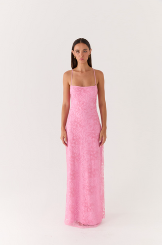 Wonyoung Beaded Maxi Dress - Pink