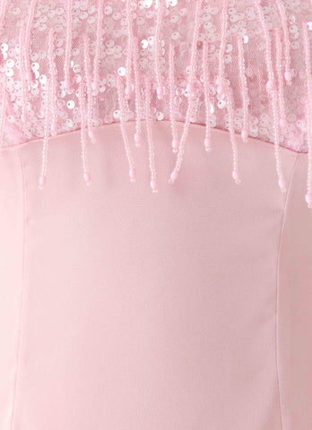 Siren Sequin Beaded Mini Dress - Pink