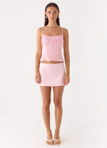 Siren Beaded Sequin Top - Pink
