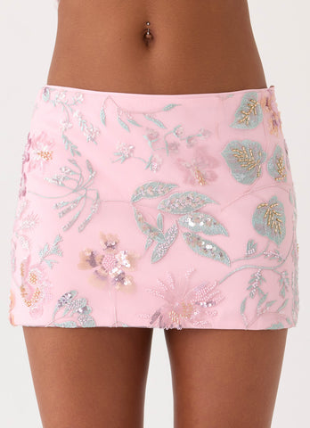 Solaire Low Rise Mini Skirt - Pink