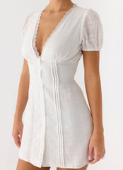 Sweet Lullaby Mini Dress - White