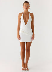 Undo Halter Mini Dress - White