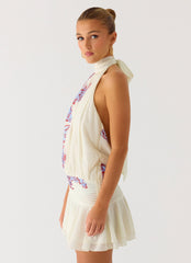 Willow Chiffon Mini Dress - Violet Blossom