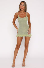 Keeping Me Awake Knit Mini Dress Apple