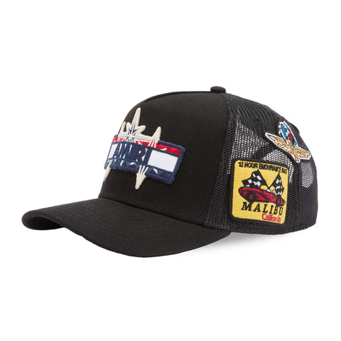 Amiri Station Patch Trucker Hat Black