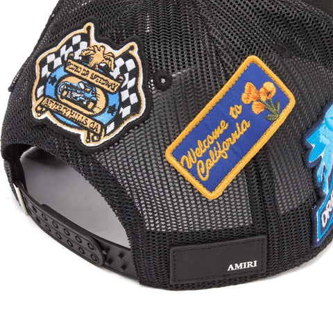 Amiri Station Patch Trucker Hat Black