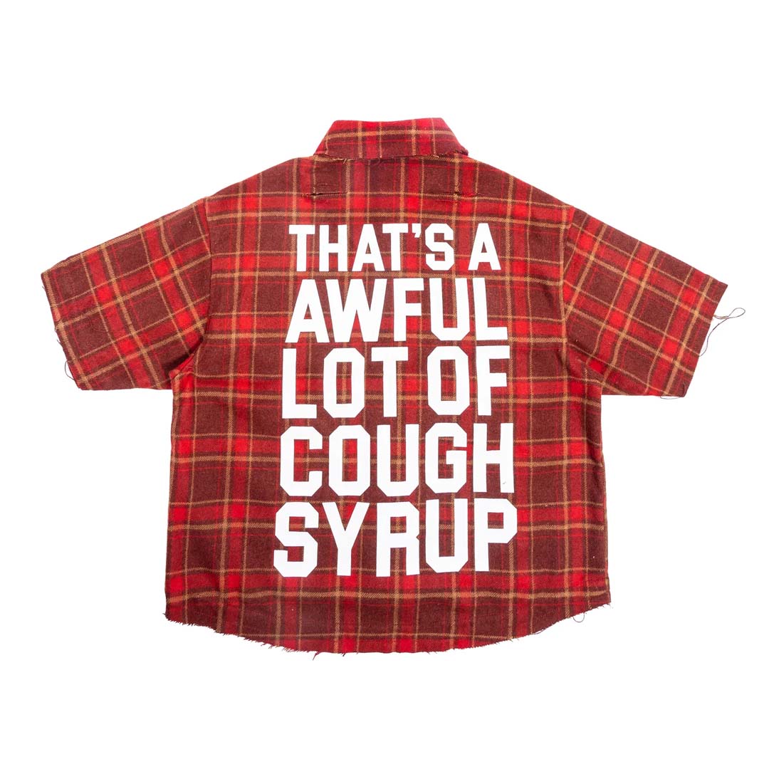 Awful Lot of Cough Syrup Distressed Red Flannel