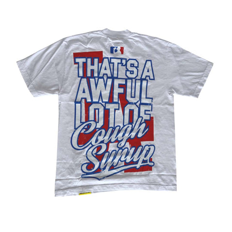 Awful Lot of Cough Syrup Dodgers Tee White
