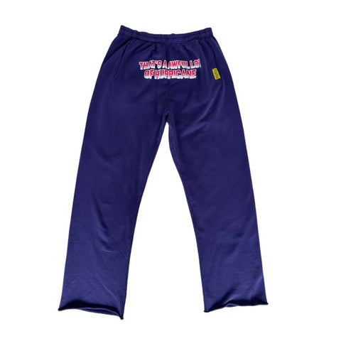 Awful Lot of Cough Syrup Hurricane Sweatpants Navy Red