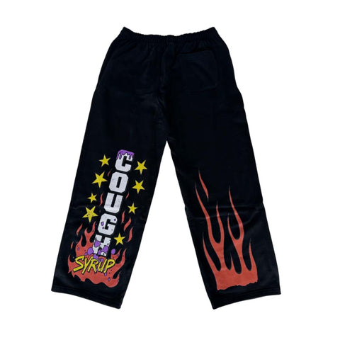 Awful Lot of Cough Syrup Pop Up V2 Black Sweatpants