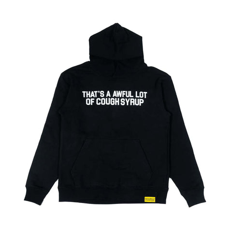 Awful Lot of Cough Syrup Spell Out Black White Hoodie