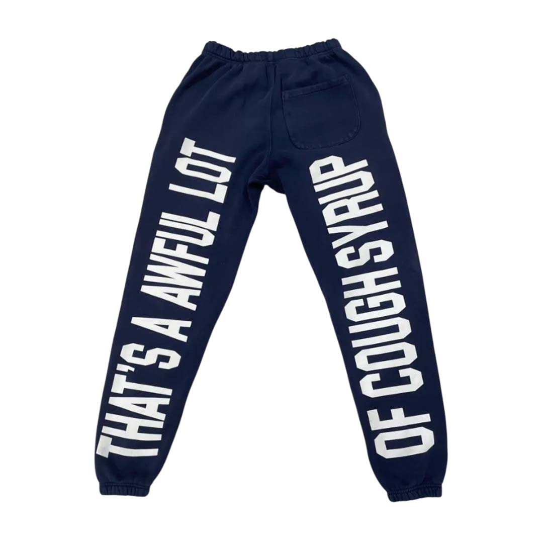Awful Lot of Cough Syrup Spell Out Sweatpants Navy
