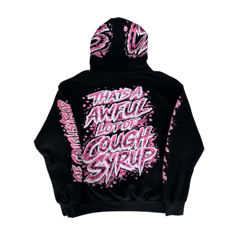 Awful Lot of Cough Syrup Valentines Black Hoodie