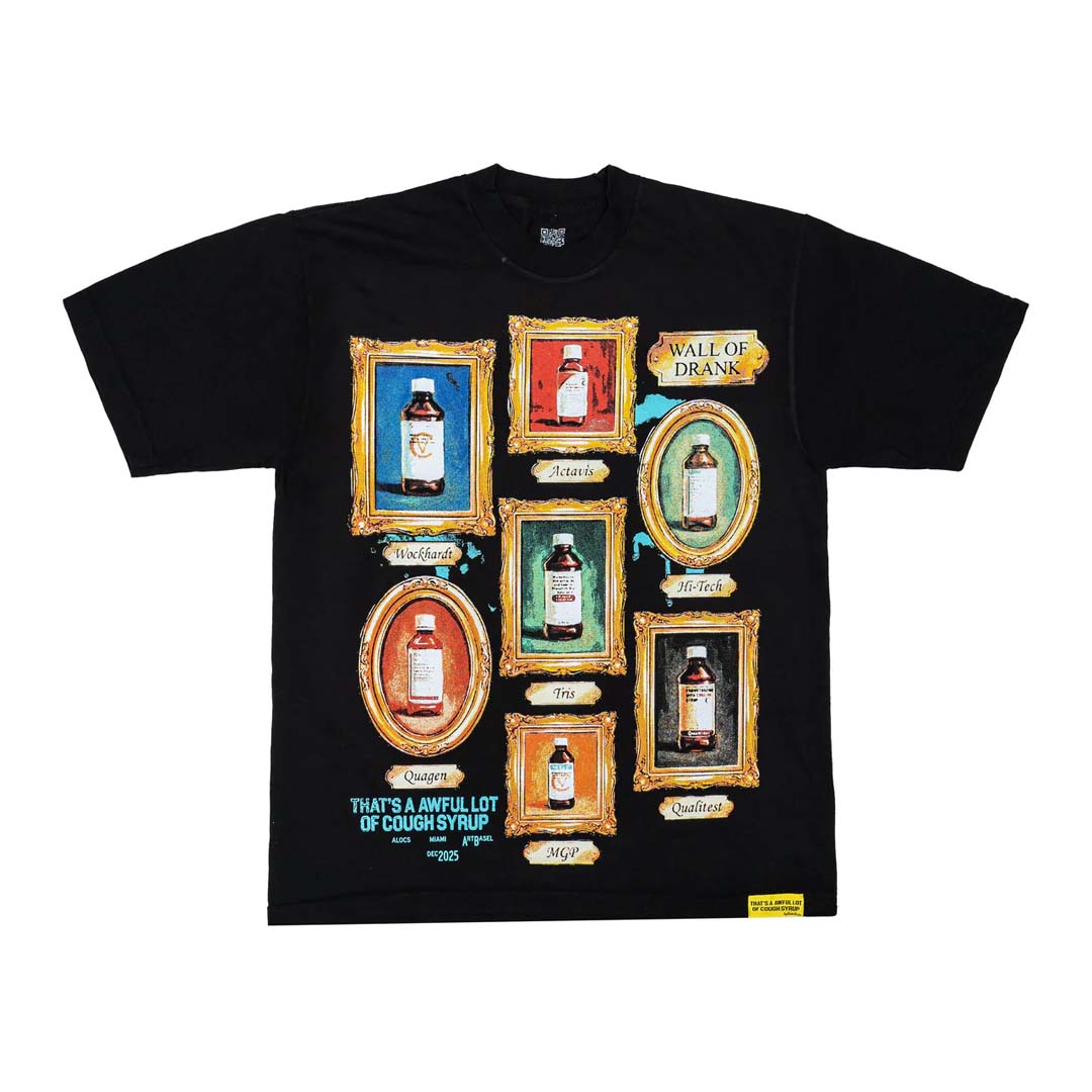 Awful Lot of Cough Syrup Wall of Drank Tee Black