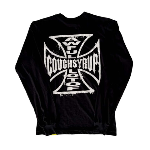 Awful Lot of Cough Syrup West Coast Choppers Long Sleeve Black Tee
