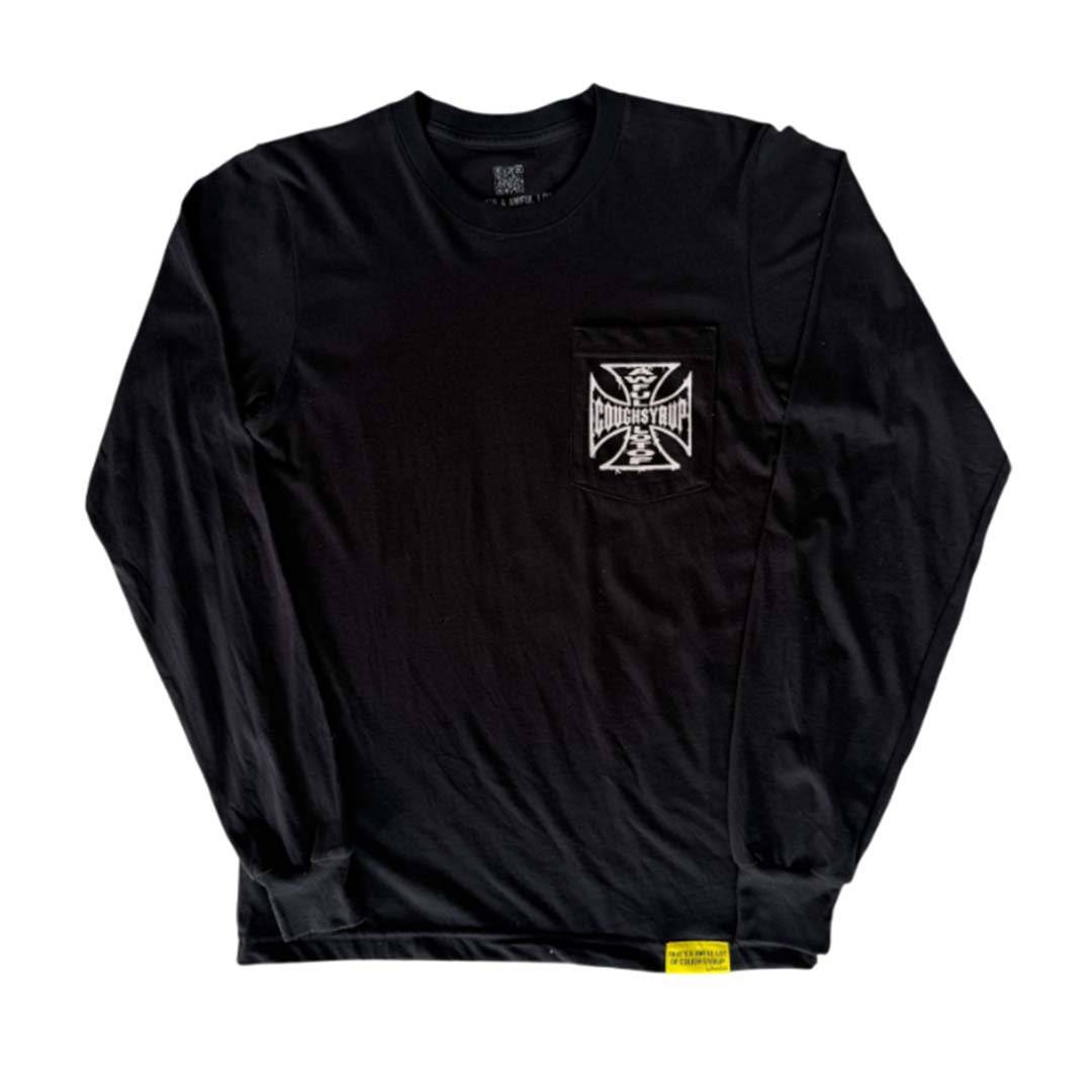 Awful Lot of Cough Syrup West Coast Choppers Long Sleeve Black Tee
