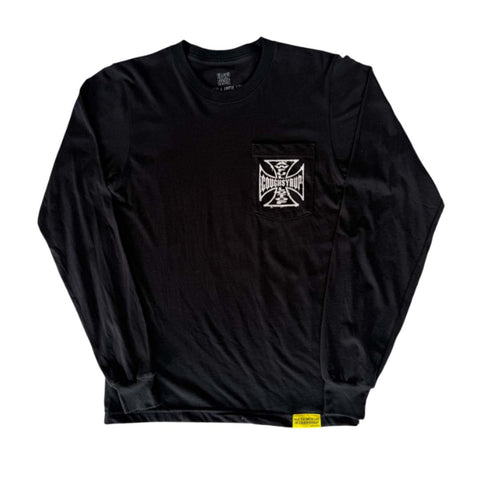 Awful Lot of Cough Syrup West Coast Choppers Long Sleeve Black Tee