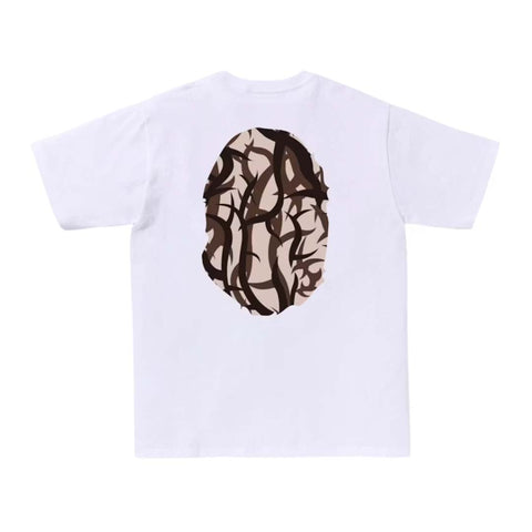 BAPE Trial Camo Big Ape Head Tee White/Beige
