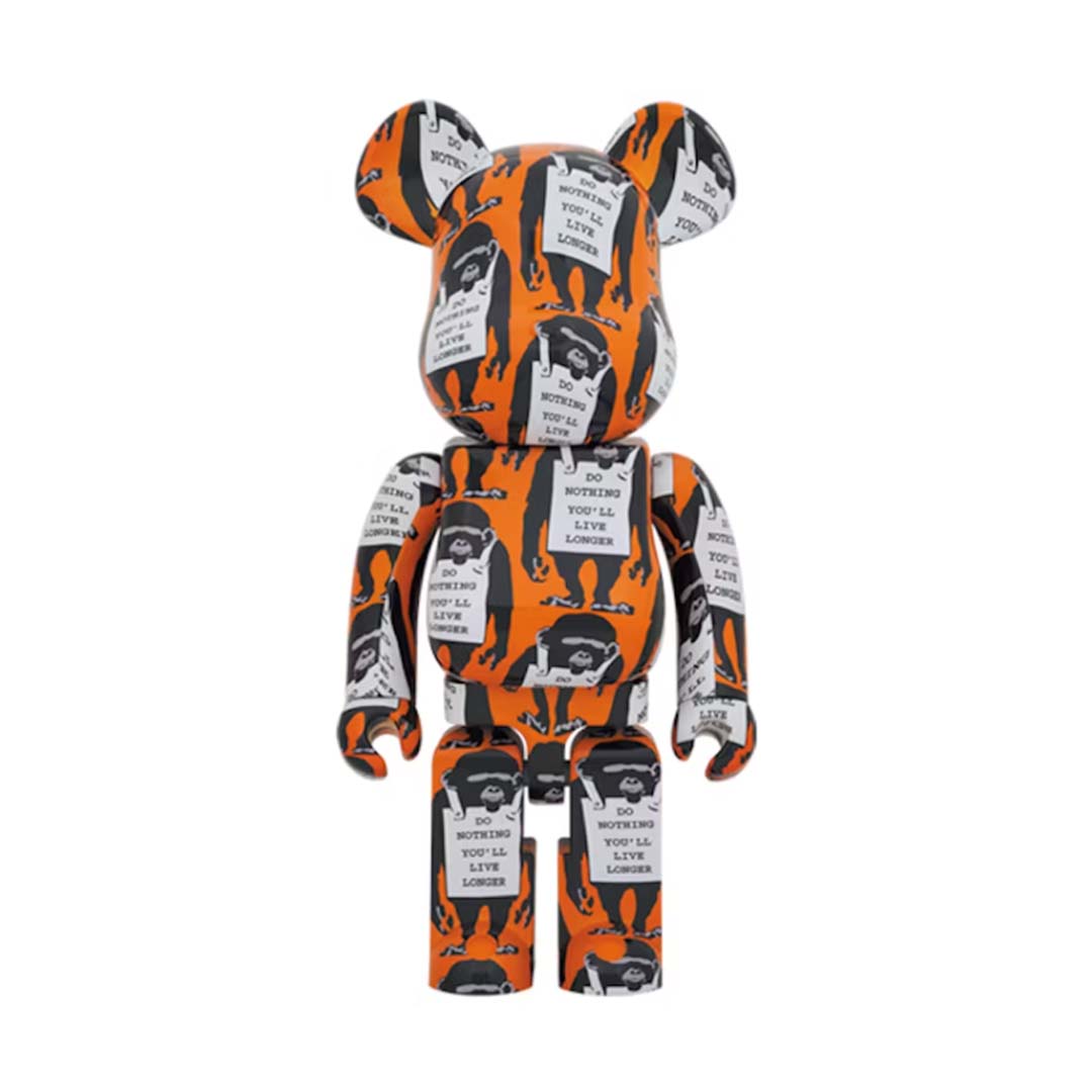 Bearbrick Banksy Monkey Sign Orange 1000%