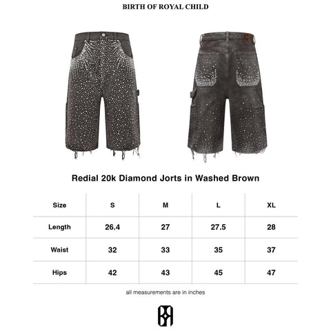Birth of Royal Child Redial Diamond Shorts Brown