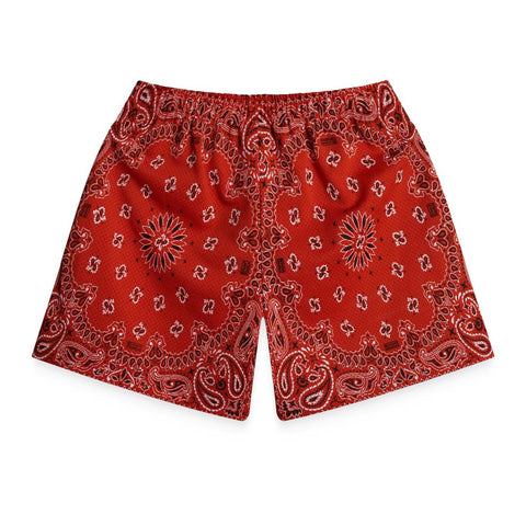 Bravest Paisley Two Tone Red Mesh Shorts