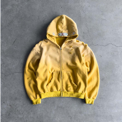 Bravest Sapphire Zip Up Hoodie Yellow