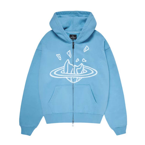 Broken Planet Zip-Up Hoodie Light Blue