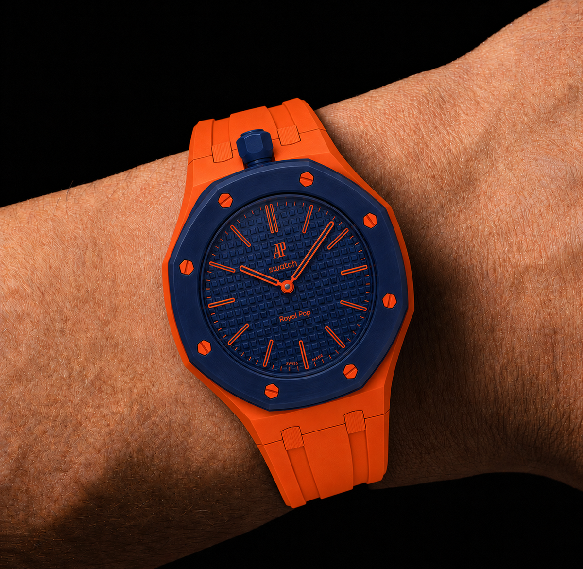 Orange — Rubber Strap — Lépine