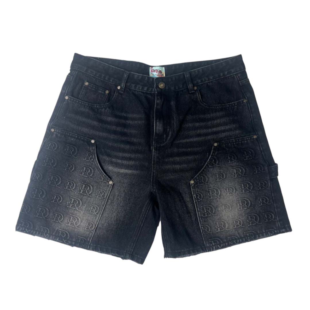 Dry Rot DR Stamped Denim Black Shorts