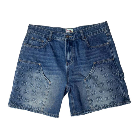 Dry Rot DR Stamped Denim Blue Shorts