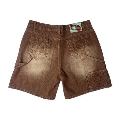 Dry Rot Stamped Double Knee Cargo Shorts Brown