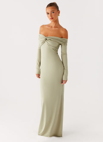 Marla Long Sleeve Maxi Dress - Sage