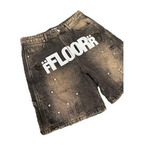 Floor 914 Uniform Jean Shorts Brown Wash