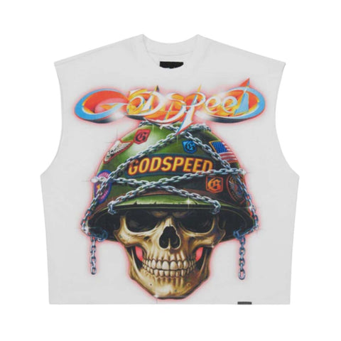 Godspeed Badges of Honor Sleeveless Tee White