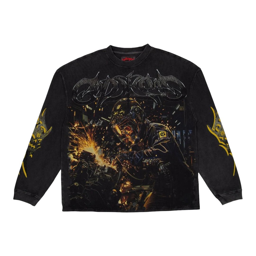 Godspeed Under Construction Long Sleeve Tee Black Wash
