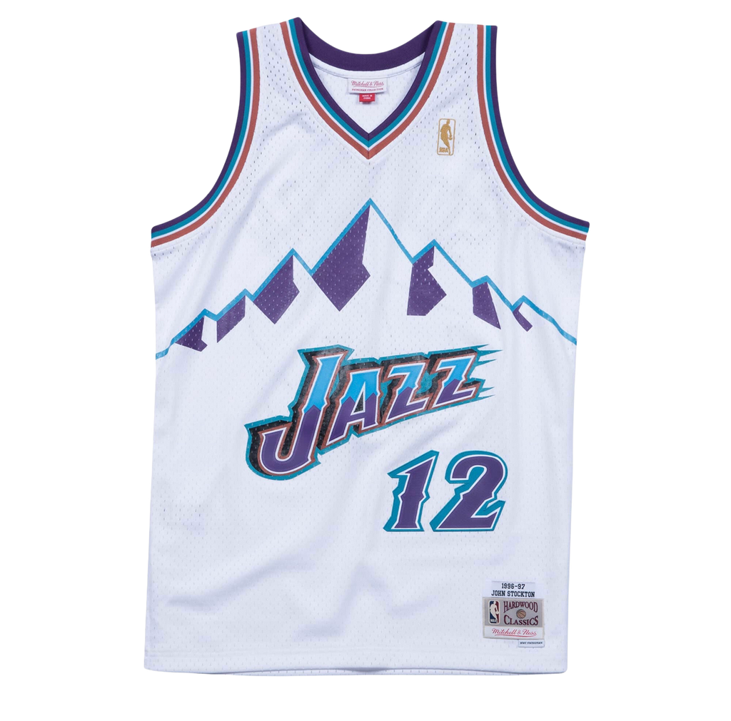 Utah Jazz White 96-97 Stockton Jersey