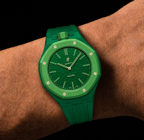 Green — Rubber Strap — Lépine