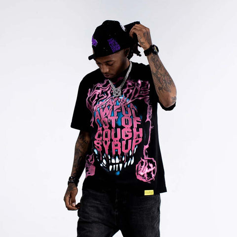 Lost Hills x Cough Syrup Head Tee Black