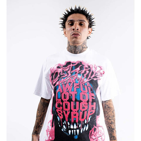 Lost Hills x Cough Syrup Head Tee White