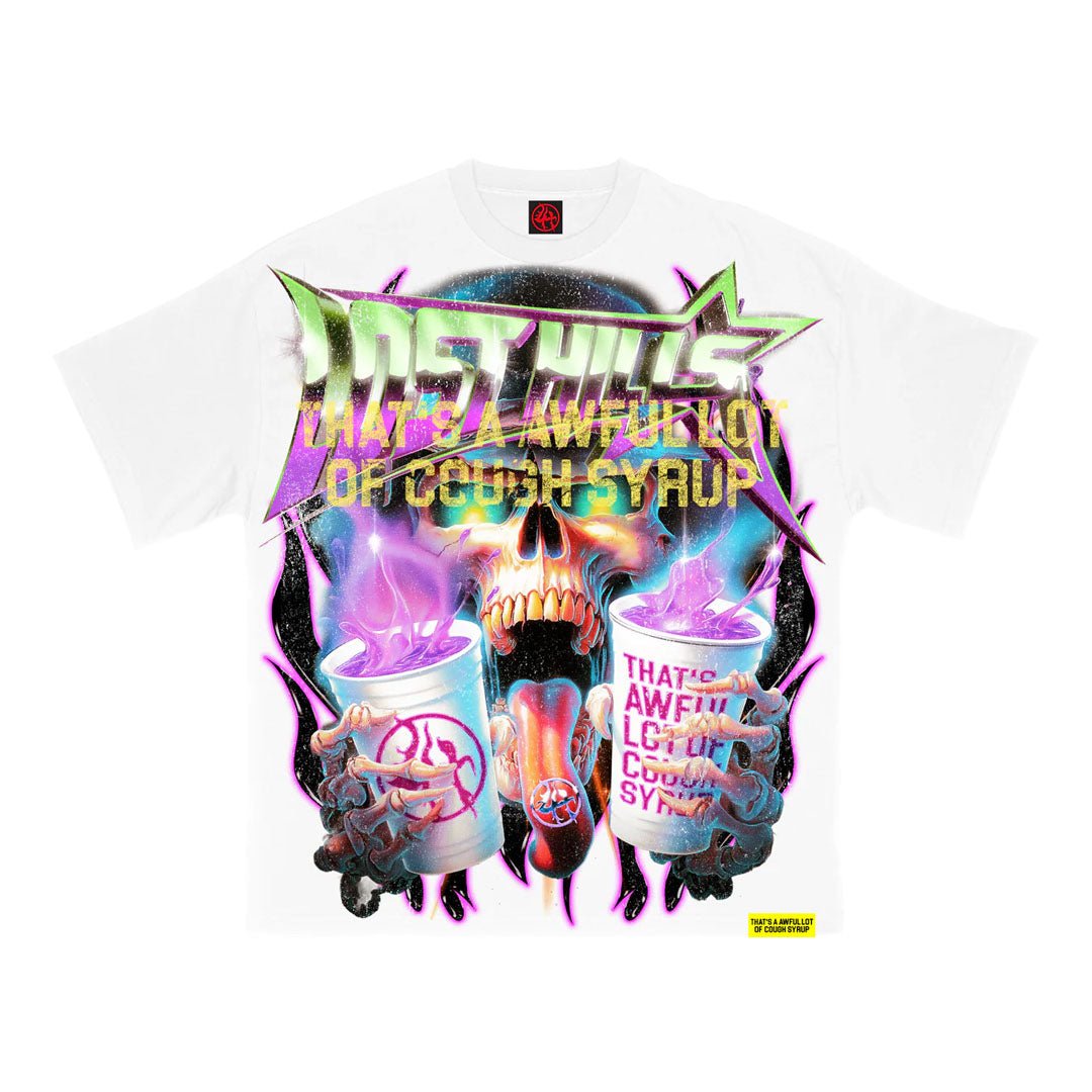 Lost Hills x Cough Syrup Skull Tee White