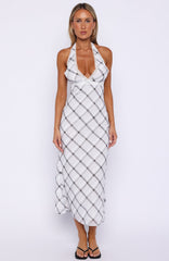 Champagne Dream Midi Dress Shadow Check