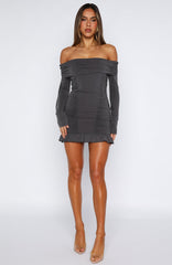 Diva Code Mini Dress Charcoal