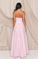Keep My Promise Strapless Maxi Dress Pink
