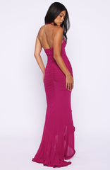 Main Character Energy Mesh Maxi Dress Fuchsia