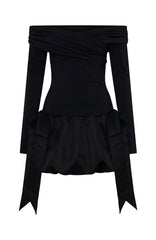 Raise Hell Long Sleeve Mini Dress Black
