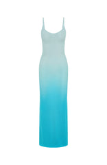 Sunshine Soul Crochet Maxi Dress Azure Ombre
