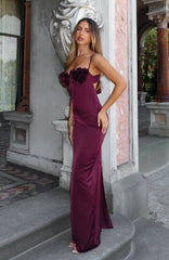 Sweet Petal Maxi Dress Burgundy