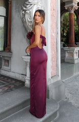 Sweet Petal Maxi Dress Burgundy